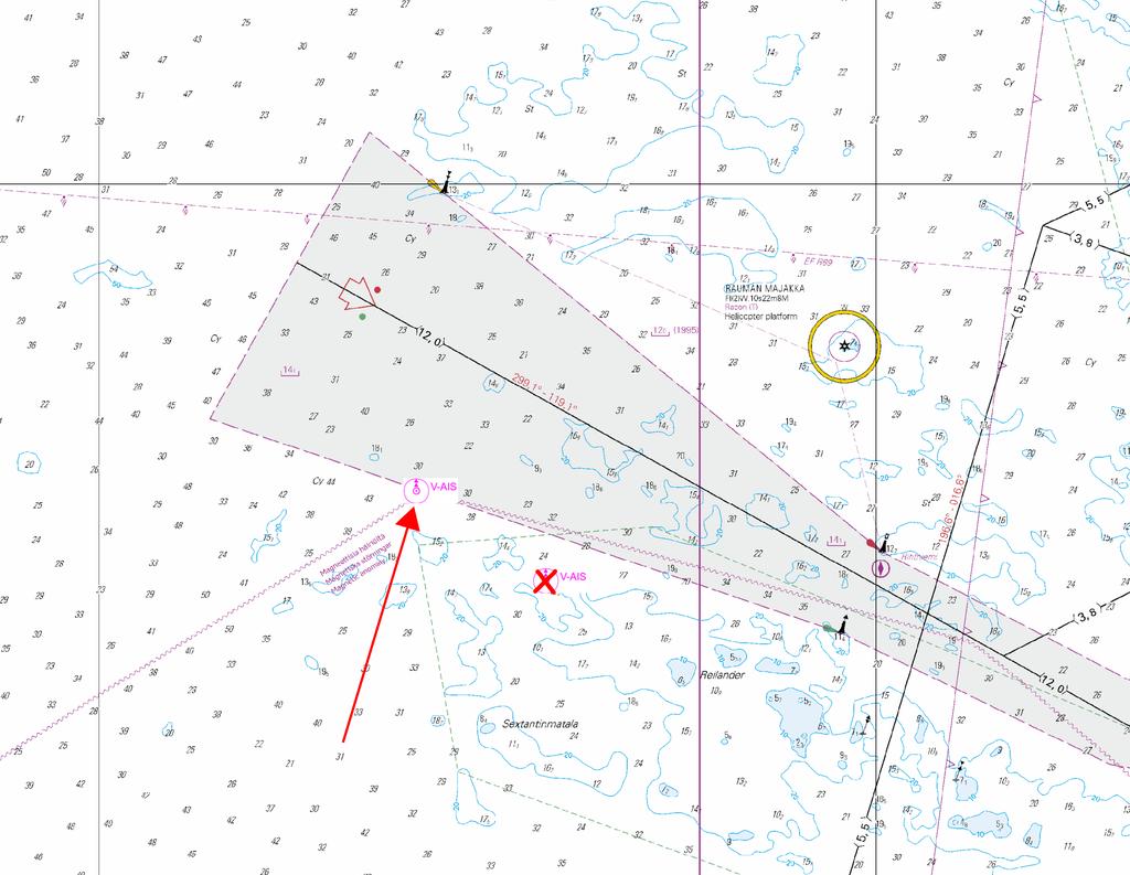 0 m). Virtual AIS.