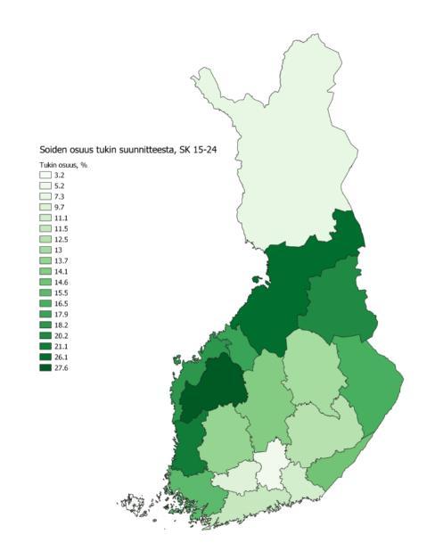 Soiden osuus suunnitteesta vaihtelee