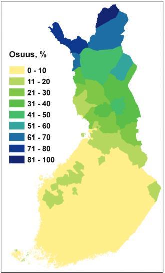 Heikkotuottoisia ojitettuja suometsiä Kitu- tai joutomaaksi luokiteltiin 778 ha, eli 17 % ojitetuista soista Vähäpuustoisuuden perusteella heikkotuottoisiksi arvioitiin 592 ha, eli 13 % ojitetuista