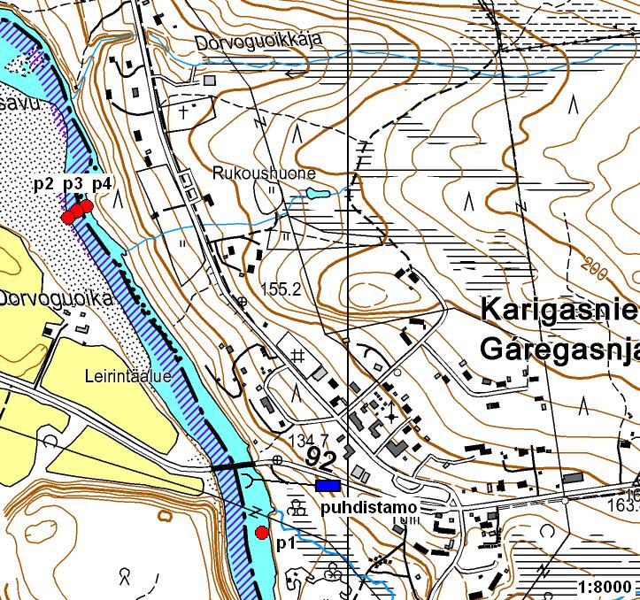 13 Taulukko 6-2. vesistötarkkailupisteiden koordinaatit. Havaintopiste Tunnu s Koordinaatit (YKJ) Vesistöalue Sijainti Inarinjoki I4 p1 7722 34548 68.
