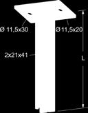 Tikashyllyn kattokannattimet Katto-/lattiakannatin MP-DV Laskeaksesi kuinka paljon katto-/lattiakannatin taipuu, laske taivutusmomentti seuraavan kaavan mukaan: M 2 =Fx(B+0,2)/2.