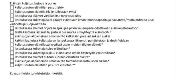 Esimerkki tarkistuslistasta TOIMENPIDE ONKO JO KUNNOSSA? Kyllä / Ei MITÄ TEHDÄÄN TILAKOHTAISESTI?