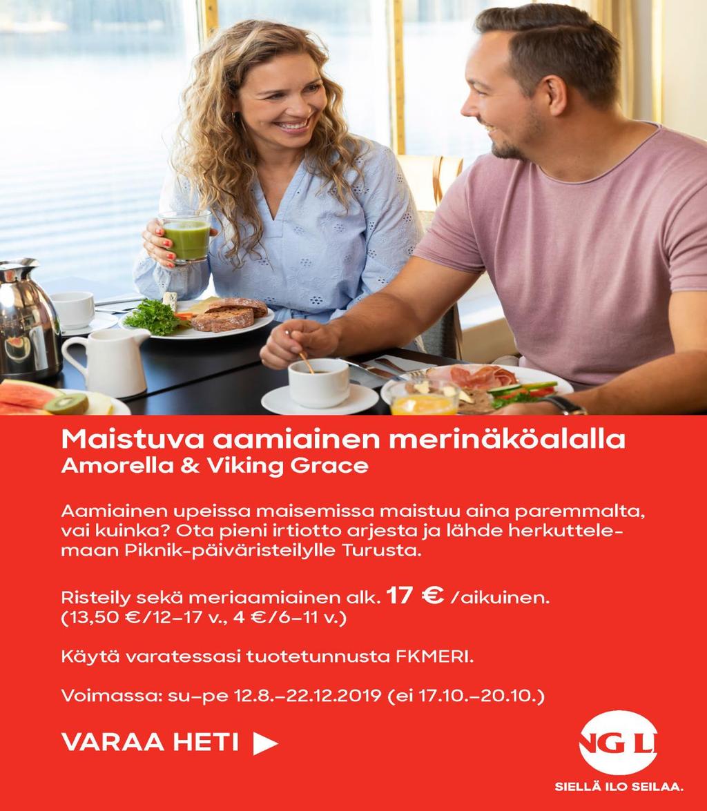 5. VIKING LINE TERVEISET; Piknik-päiväristeily Ota pieni irtiotto arjesta ja lähde suositulle Piknik-päiväristeilylle Turusta.