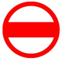 8.3 Ajokieltomerkki Kuva 3 Mallikuva ajokieltomerkistä Rataverkon raiteen kohta, jonka yli rautatiekalusto ei saa liikkua, merkitään kuvan 3 mukaisella merkillä.