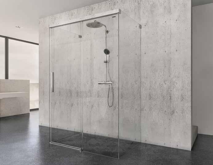 valorizza qualunque bagno grazie alla sua estetica trasparente. La nuova libertà in fatto di decorazione dei profili le permette di creare ambienti unici con un tocco personale.