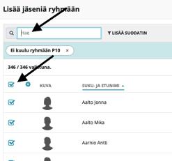 3 MYCLUB OHJEET 3 Klikkaa ensin ruksi pois ylimmästä ruudusta ja sitten kirjoita jäsenen nimi ja paina Etsi.