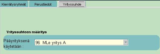 12(48) Yrityssuhde-välilehti Kierrätysryhmät voidaan määritellä keskitetysti ja jakaa