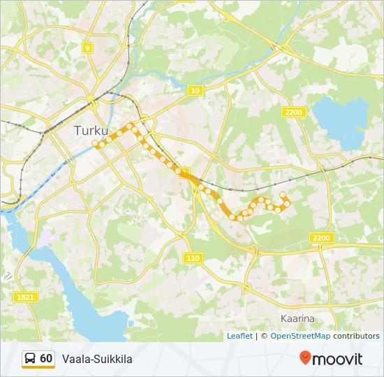 Kohde: Keskusta Vaala 26 pysäkkiä NÄYTÄ LINJAN AIKATAULUT Keskusta Kaupungintalo, Turku 60 bussi Aikataulu Keskusta Vaala Reitin aikataulu: Maanantaina Tiistaina Keskiviikkona Kaskenkatu Vartiokuja