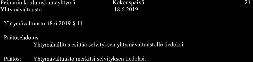 Peimarin koulutuskuntayhtymä Kokouspäivà 21 Yht),.