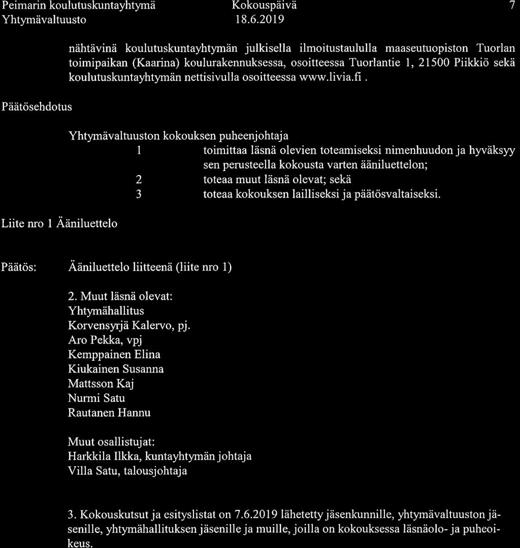 Peimarin koulutuskuntayhtymä 7 Yhtyrnä"ult""sto 18.