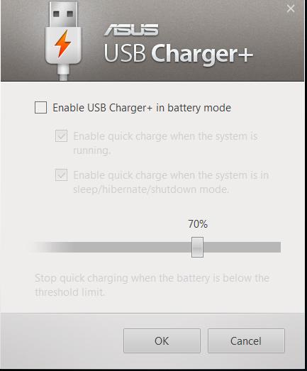 USB Charger+ USB Charger+ mahdollistaa mobiililaitteiden pikalataamisen ASUS kannettavan PC:n USB-latausportin kautta.