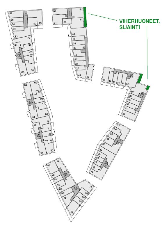 Lausunto 7432-1c 9(13) Kuva 1. Alustava viherhuoneiden sijainti. 5.