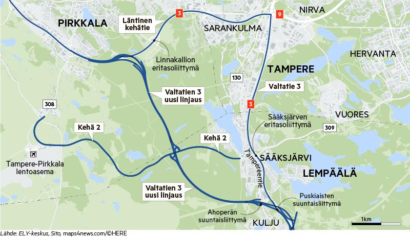 Hyvä sijainti mahdollistaa nopean liikkumiseen joka suuntaan.