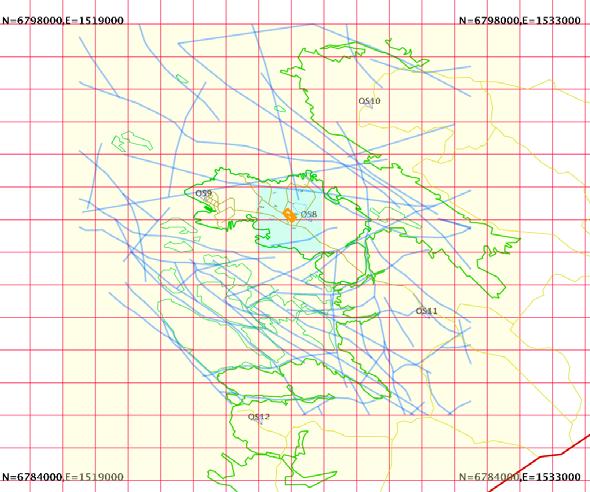 14 program (see Figure 2-9) when the new 1 Hz sensors (OL-0S9 OL-OS12) were installed. Figure 2-9. Location of the 1 Hz seismic stations OL-OS8 OL-OS12.