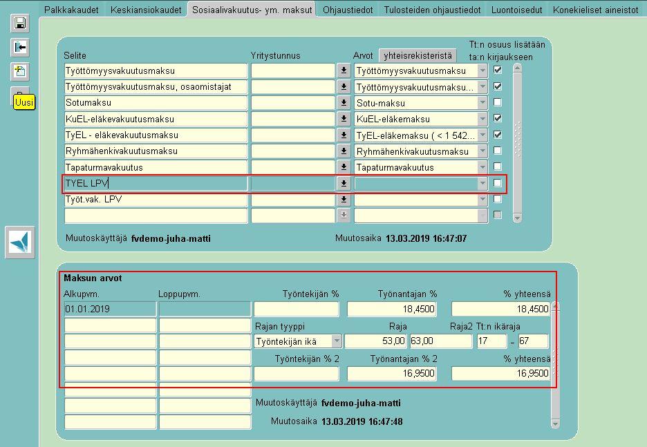 Malli lomapalkkavarauksella käytettävän TyEL:in laskentasäännön