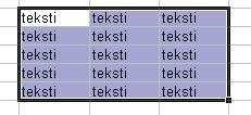 Automaattiset toiminnot 1. Automaattinen täyttö Jos haluat saman tekstin tai numeron useaan soluun, valitse solualue.