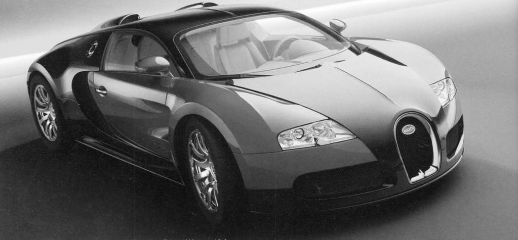 Kuva 12. Uusi superauto Bugatti Veyron 16.4, jonka huippunopeus on 407,5 km/h. Bugatti liittyy tuhannen hevosvoiman kerhoon Giesserei-lehden numerossa 10/2005 kerrottiin, että Bugatti Automobiles S.