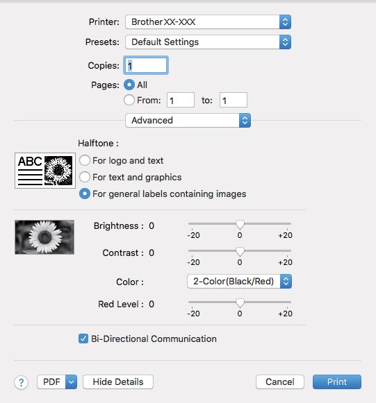 Muut toiminnot Mac 1 Napsauta [Arkisto] ja valitse [Tulosta]. Tulostusnäyttö tulee näkyviin. 2 Valitse [Näytä lisätiedot] -painike. Toinen tulostusnäyttö tulee näkyviin.