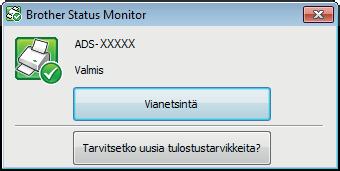 8 Laitteen hallinta tietokoneesta käsin 8 Laitteen tilan seuranta tietokoneesta käsin (Windows ) 8 Status Monitor -apuohjelma on työkalu, jonka voi määrittää valvomaan yhden tai useamman laitteen