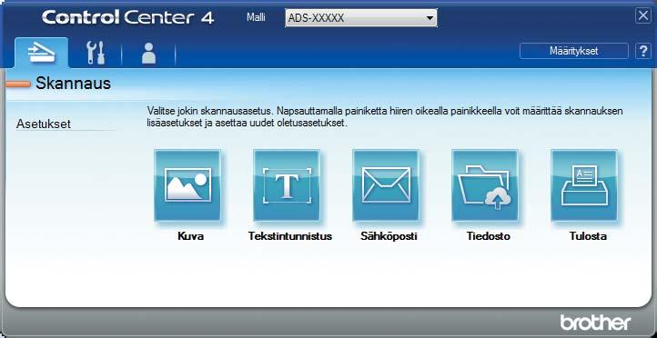 Skannaaminen tietokoneen avulla 7 Tulosta-painike Tulostaa skannatun asiakirjan omalla tulostimellasi. 8 Avaa sovelluksessa -painike Skannaa kuvan suoraan grafiikkaeditoriisi.
