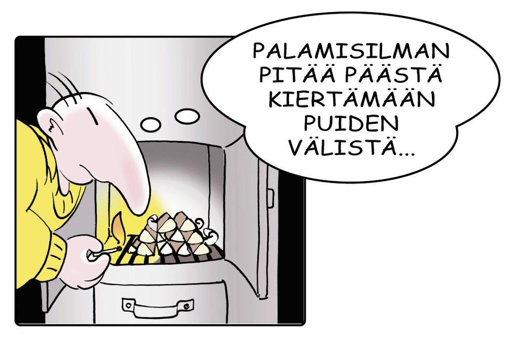 Sytyttäminen Sytytä pienellä määrällä. Lado polttopuut mieluummin vaakatasoon.