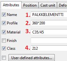 29 (35) 5.2.2 K-palkkielementti Mallinnus K-palkki mallinnettiin Create concrete beam betonityökalulla. Palkin mallinnus tapahtui kahden mallinnuspisteen avulla, aloitus- ja lopetuspiste.