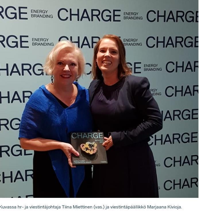 Fingridistä maailman paras kantaverkkoyhtiö energia-alan CHARGE 2018 -brändikisassa Yrityksiä arvioitiin monipuolisin kriteerein, esimerkiksi, millaisin ratkaisuin yhtiö palvelee asiakkaitaan ja