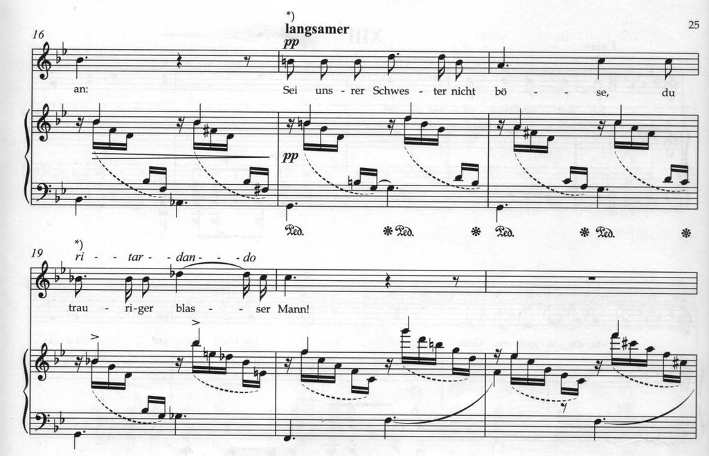 20 KUVIO 6. Am leuchtenden Sommermorgen, tahdit 16-21. Samsin (1975, 119) mukaan Schumann ajattelee kukkia väreinä.