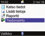 8 Tietojen hallinta 8.5 Tietojen siirto tietokoneelle Voit siirtää tiedot mittarista tietokoneelle tulosten tarkastelua ja tulostamista varten.