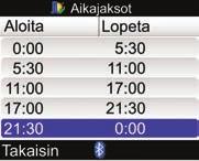 Mittarin asetusten muuttaminen 9 4 Lisää tai poista aikajaksoja tai jatka seuraavaan vaiheeseen. Aikajakson lisääminen: Valitse viimeinen aikajakso ja paina.