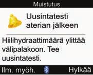 10.1 Yleiskatsaus Mittarin muistutukset 10 Muistutukset auttavat sinua muistamaan monenlaisia tehtäviä, kuten esimerkiksi verensokerimittauksen tai pumpun infuusiosetin vaihtamisen tai