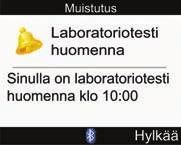 Lisäksi voit asettaa jatkuvan muistutuksen infuusiosetin vaihdosta halutuin aikavälein (1 päivä, 2