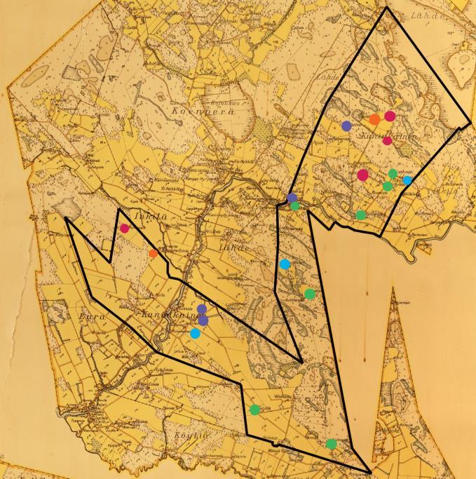 Kuninkaisten torpat 1850-luvulla Isovälläri: Talvitie, Kulmala, Rannanperä, Lehtimäki, Mäkelä, Nikkari, Niittymäki (Lavamäki) Vähävälläri: Rantala, Yli-Kojo, Kankare, Rautavuori (Tölpälä) Naula:
