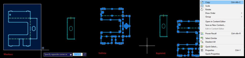 DWG-tiedoston avaamisen jälkeen etsitään kuvannoista flat pattern eli levityskuva