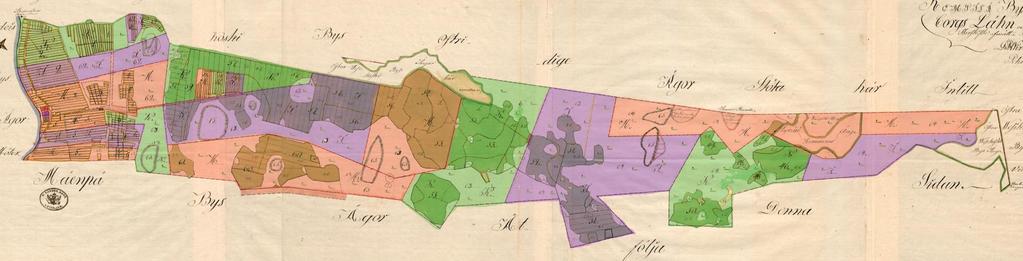 Isojako Kemppilässä 1782 Heikkilä = punainen (4 lohkoa) Pölkki = lila (5 lohkoa) Nahila = vihreä