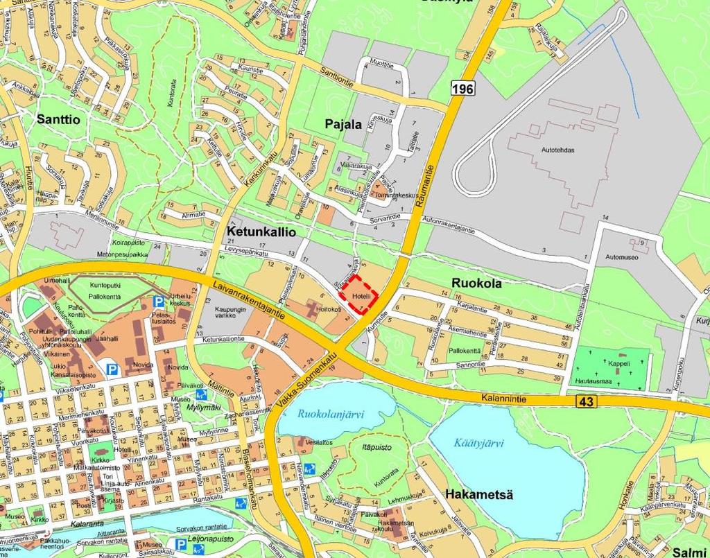 Uudenkaupungin kaupunki, Kaupunkisuunnittelu Sivu 3 / 15 1.2 Kaava-alueen sijainti Kaava-alueen sijainti on merkitty kartalle punaisella katkoviivalla.