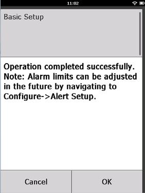 4. Valitse Configure Sensor (konfiguroi anturi) -näytöstä OK onnistuneen anturikonfiguroinnin vahvistamiseksi. Perusasetukset AMS Wireless Configuratorilla 1.