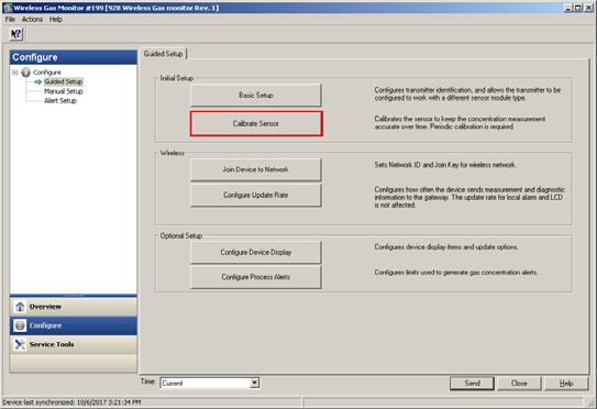 5.2 Kalibrointi AMS Wireless Configuratorilla 1.