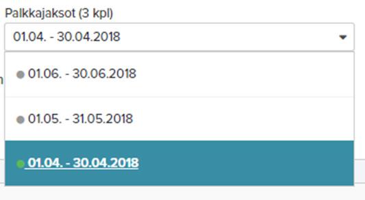 Kun työnantaja tai muu toimija on vahvistanut palkkajakson, pallon väri muuttuu vihreäksi. HUOM.