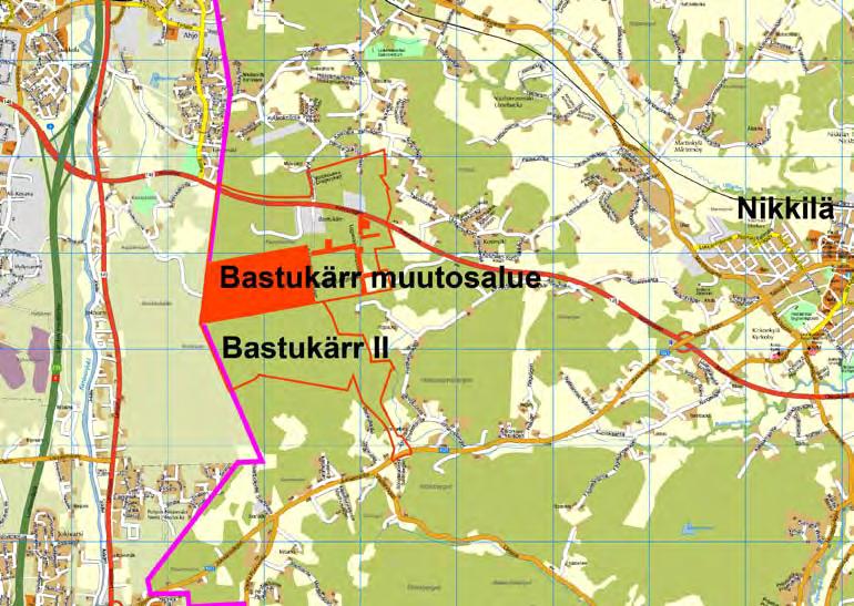 Kaava-alueen sijainti (rajattu punaisella) unnan opastalla. Sipoon unnan mittaus- ja iinteistöysiö.