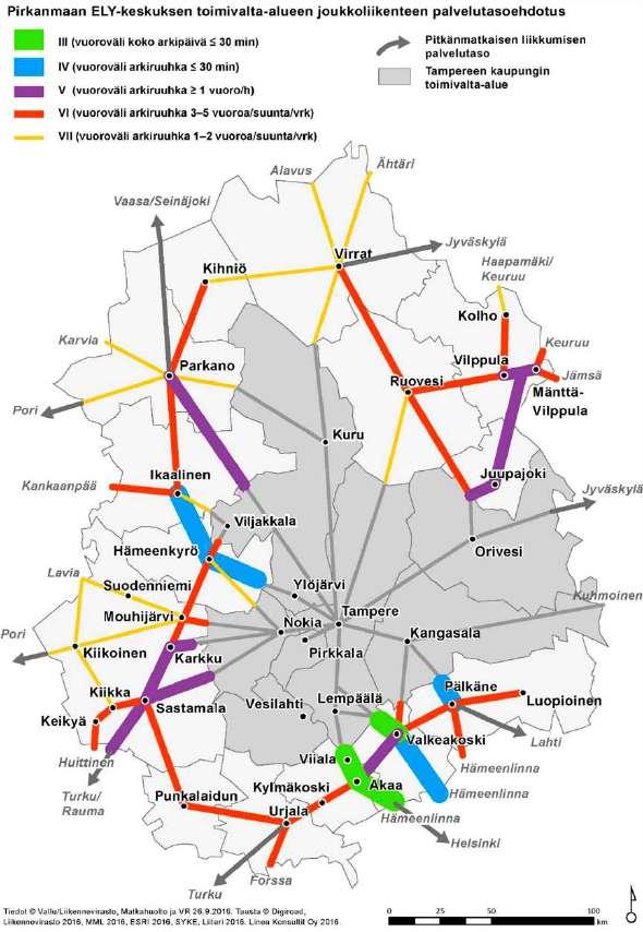 Pirkanmaan ELY-keskus on vahvistanut voimassaolevan joukkoliikenteen palvelutason toimivalta-alueelleen vuosiksi 2017 2019.