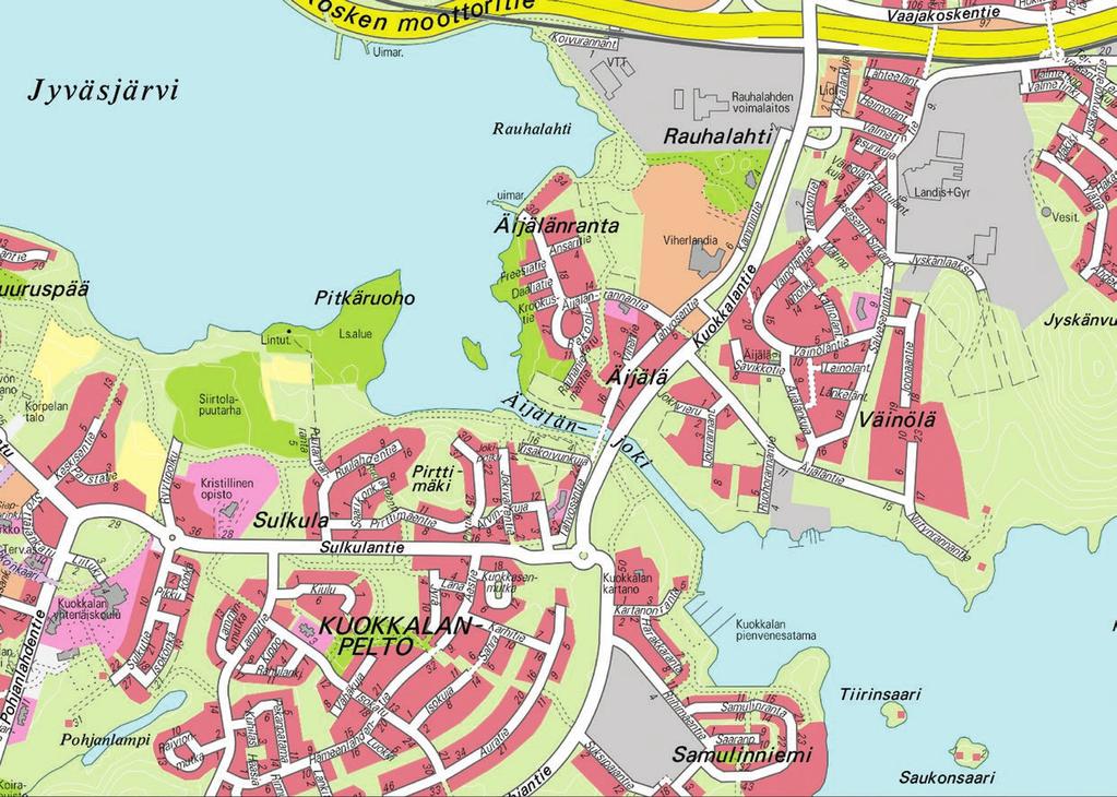 5 KOHTEET KARTALLA: 3 1. As Oy Jyväskylän Väinölän Sepänpaja 2. Päiväkoti Amiraali 3.