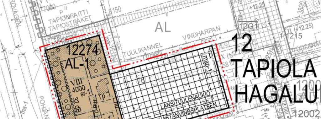 Kuva 22: Asemakaavan muutos, ehdotus uudeksi asemakaavaksi.  4.2 Mitoitus Kaava-alueen kokonaispinta-ala 7 212 m 2.