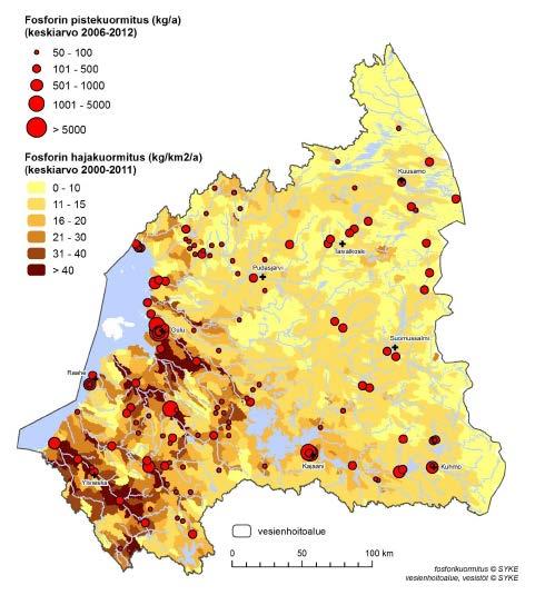 5.4 Kokonaiskuormitus Viimeisin Pyhäjoen vesistöalueen hajakuormitusselvitys on esitetty ympäristöhallinnon Oulujoen-Iijoen vesienhoitoalueen vesienhoitosuunnitelmassa vuosille 2019-2021 (Laine ym