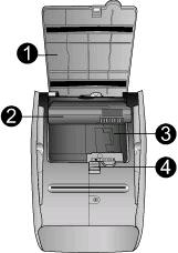 Luku 1 Tarvikkeet Sisäinen akkukotelo 1 Akkukotelon kansi: Avaamalla tämän kannen tulostimen alaosasta voit asettaa HP Photosmart -tulostimeen valinnaisen sisäisen akun.