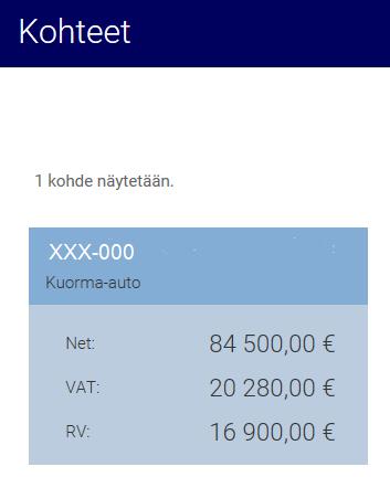 Kohteet Käy lisäämässä kohteen tarkemmat tiedot valitsemalla Kohteet ja klikkaamalla