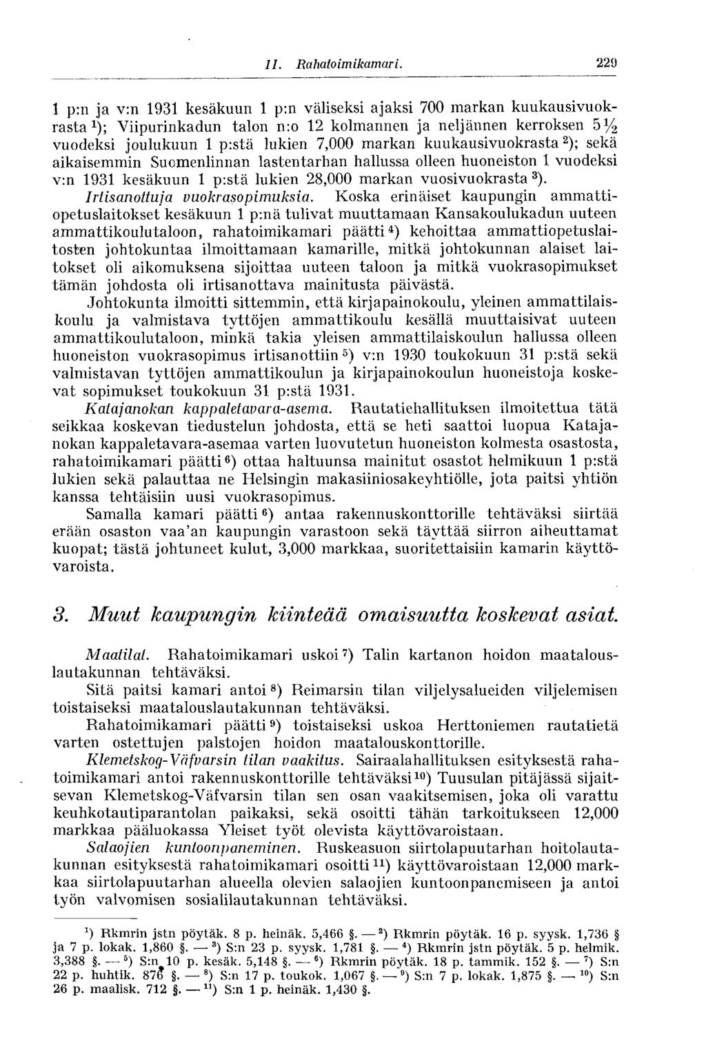 229 II. Rahatoimikamari.