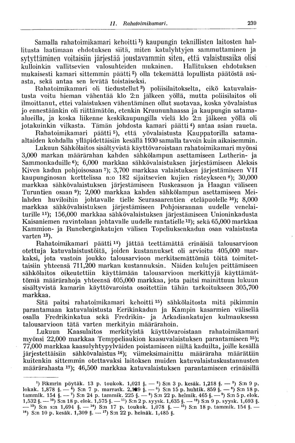 239 II. Rahatoimikamari.