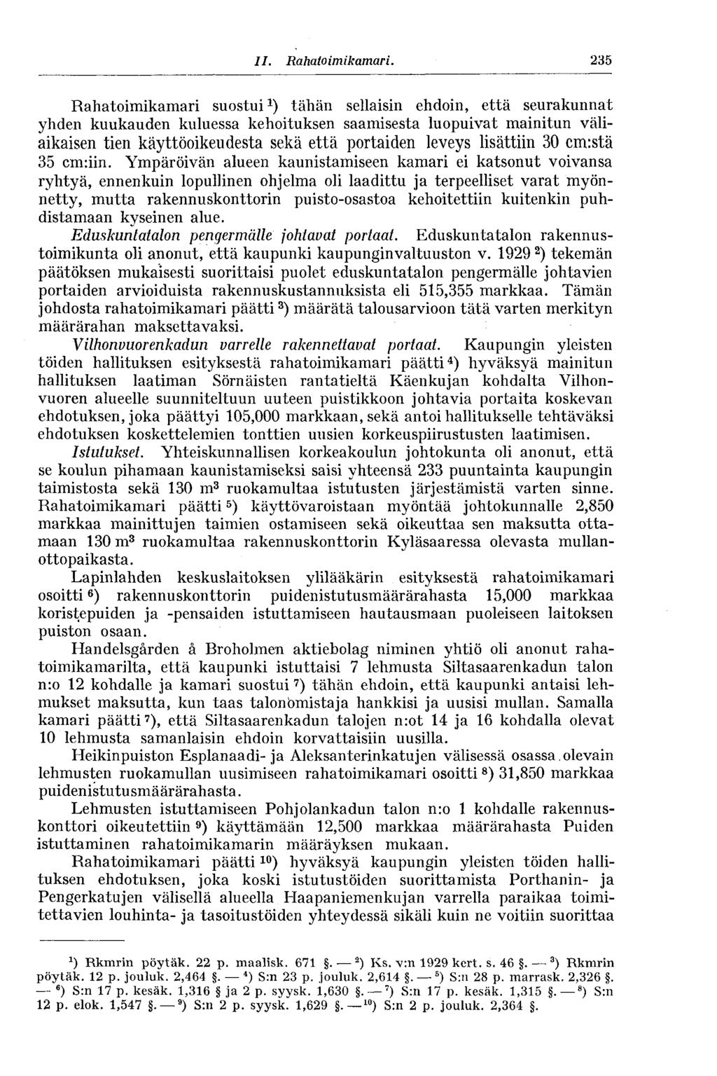 235 II. Rahatoimikamari.