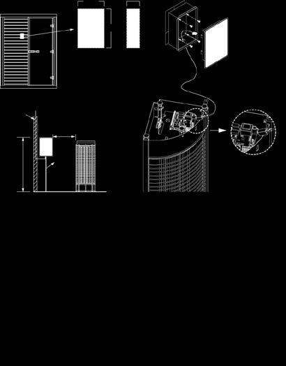 Tee seinään aukko annettujen mittojen mukaan. INSTALLATION OF THE CONTROL PANEL (SEE ILLUSTRATION). Mount the separate control panel in you preferred location.